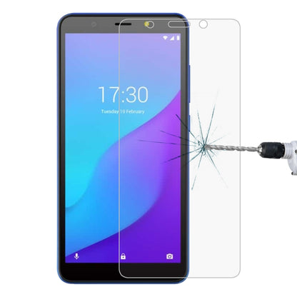 Clear tempered glass screen protector with rounded edges for smartphone touchscreen