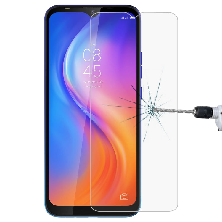 Tempered glass screen protector with 2.5D curved edges on smartphone display, clear