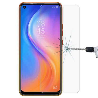 Tempered glass screen protector with 2.5D curved edges on orange-edged smartphone display
