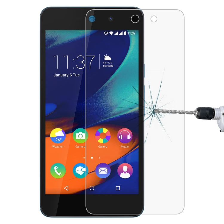 Tempered glass screen protector for smartphone screen with crack impact visible