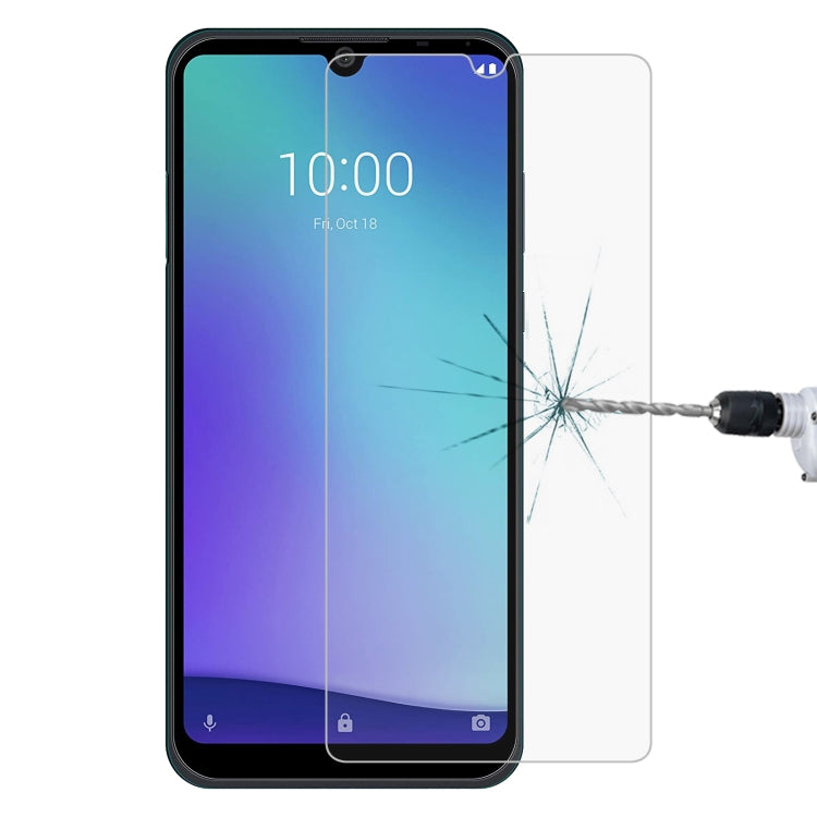 Tempered glass screen protector on smartphone screen with impact protection