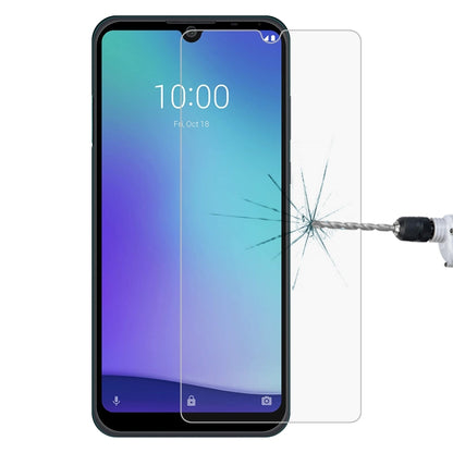 Tempered glass screen protector on smartphone screen with impact protection