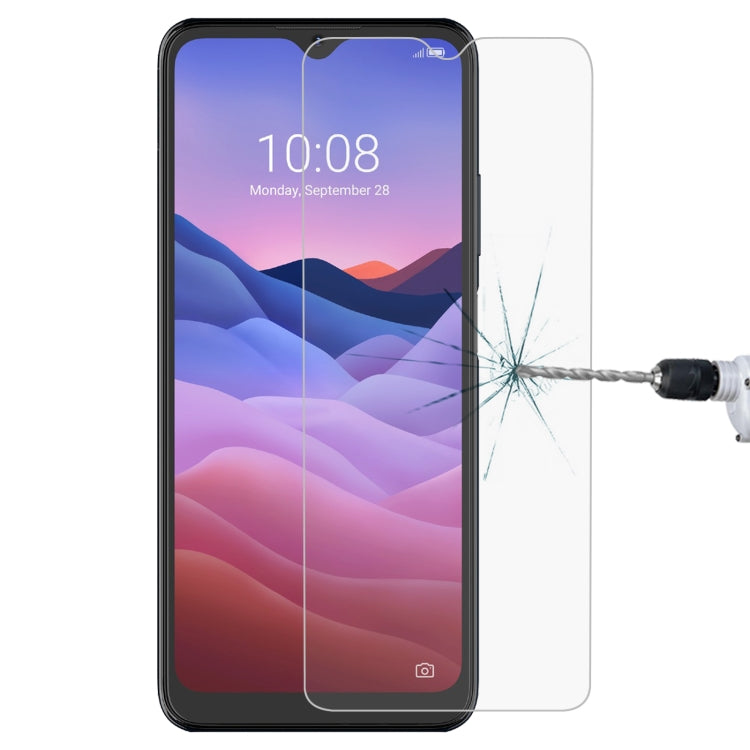 Tempered glass screen protector with 2.5D curved edges on black smartphone display