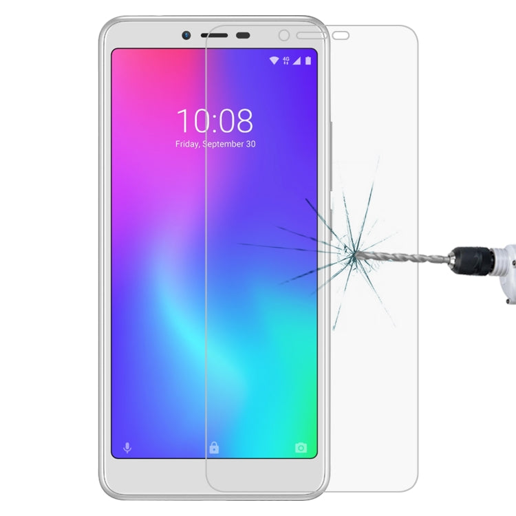 Tempered glass screen protector with 2.5D curved edges on silver smartphone display