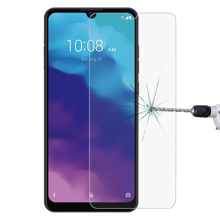 Tempered glass screen protector with 2.5D curved edges on black smartphone display
