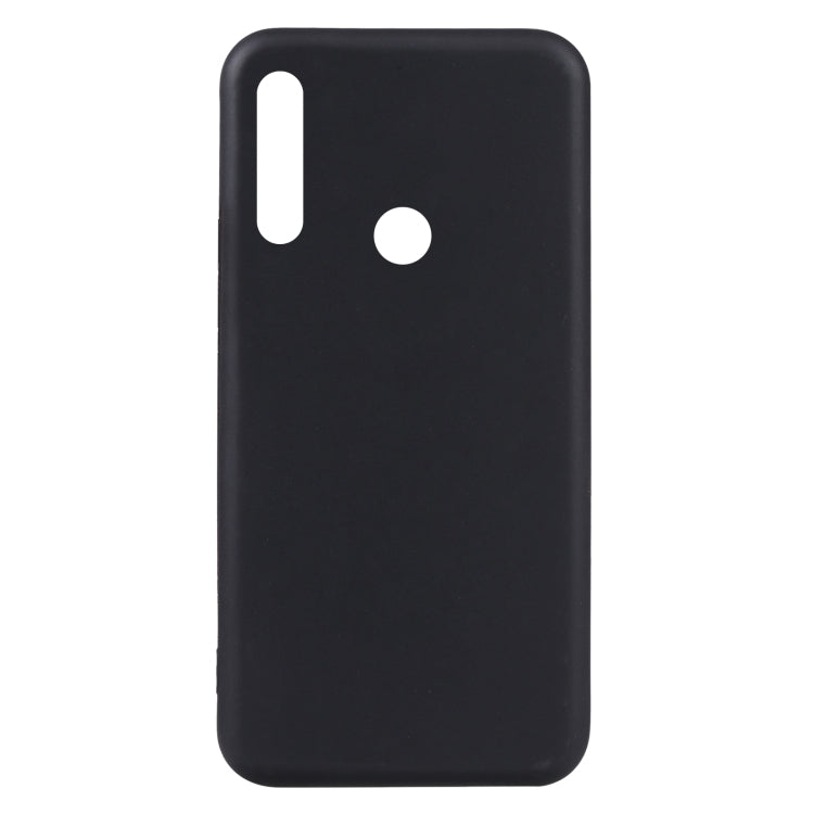 Black TPU phone case with side slot and round speaker cutout