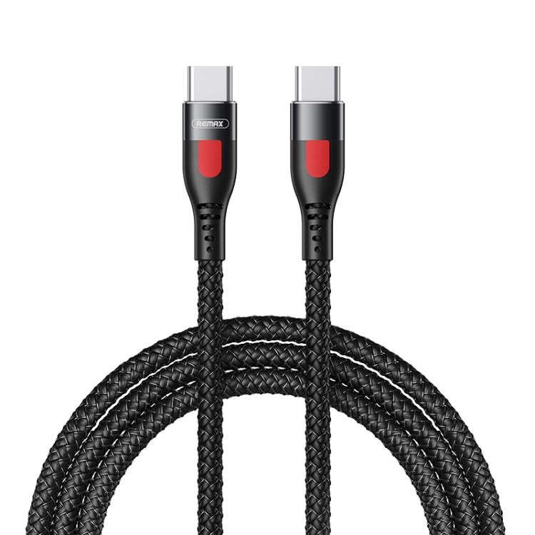 Black braided USB-C to USB-C fast charging cable with Type-C connectors, 1m