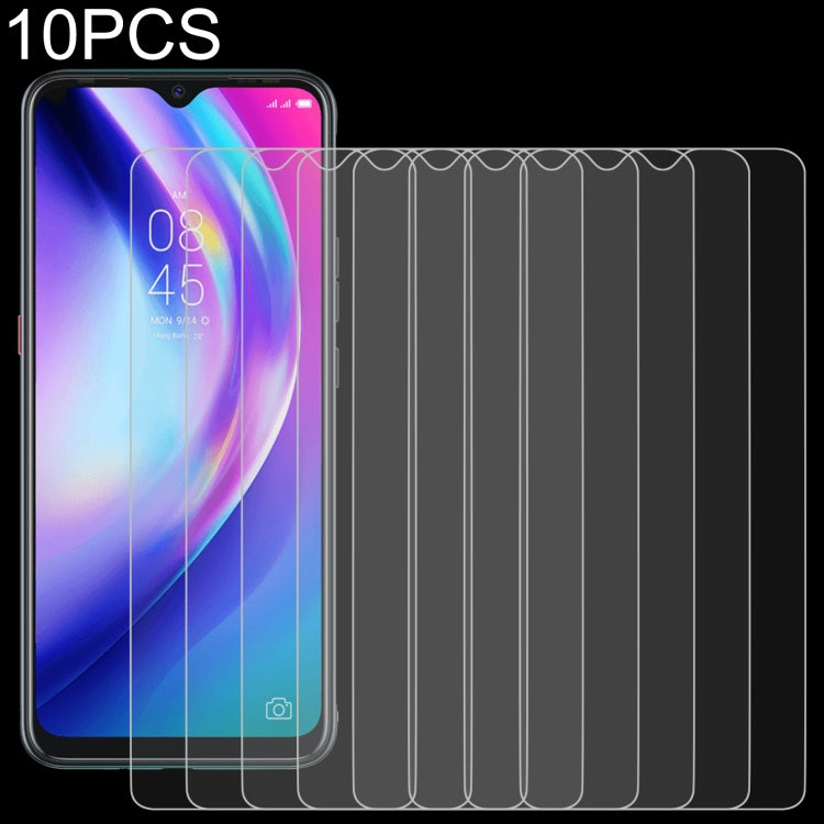 Set of 10 tempered glass screen protectors, 0.26mm 9H 2.5D, curved-edge coverage