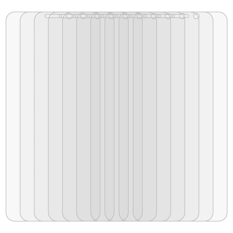 Clear 2.5D tempered glass screen protectors, 10-pack in protective film sheets