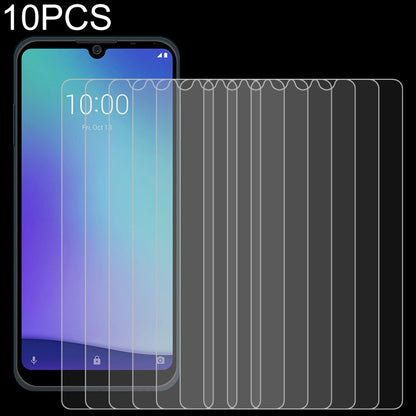 10-pack 2.5D tempered glass screen protectors aligned on a smartphone front screen