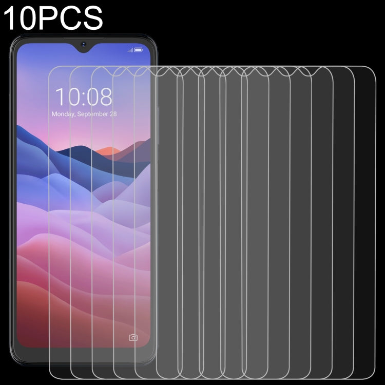 10-pack tempered glass screen protectors; multiple films shown and aligned