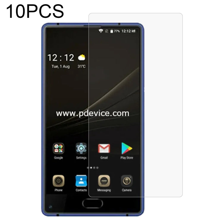 Tempered glass screen protector set (10-pack), 2.5D clear for black phone touchscreen
