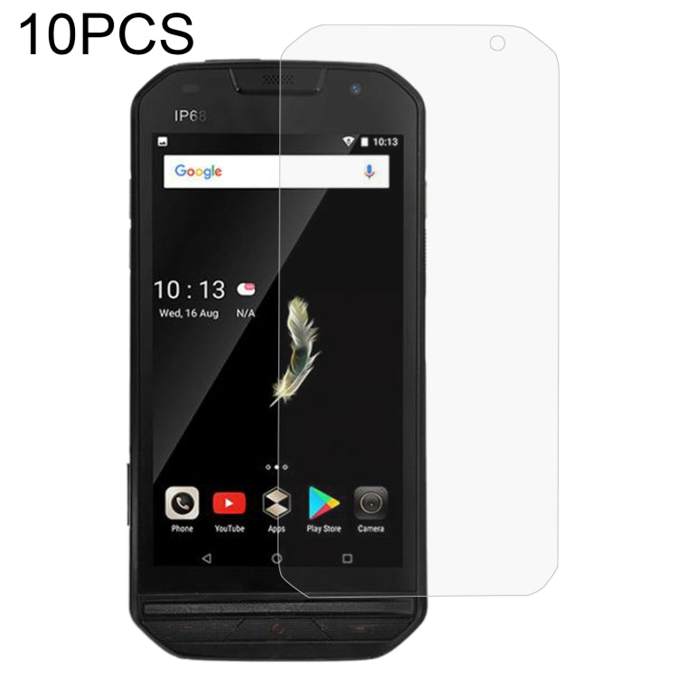 Tempered glass screen protector set (10-pack), 2.5D clear for black rugged phone screen