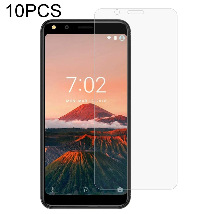 Tempered glass screen protector film covering smartphone display, clear 2.5D edge