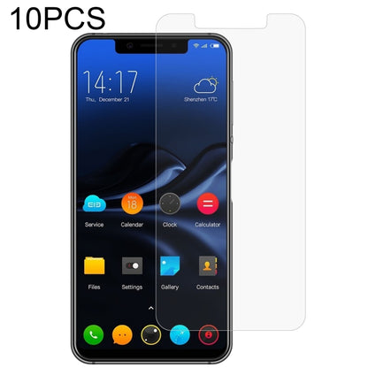 Tempered glass screen protector film set (10-pack) covering phone front glass