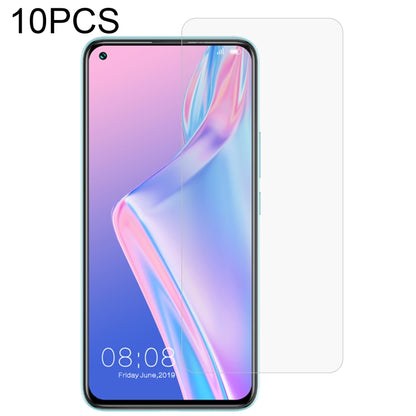 Clear tempered glass screen protector film applied on smartphone screen