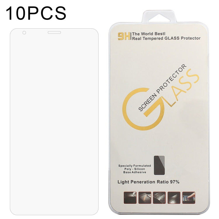 10-pack clear 2.5D tempered glass screen protector film, flat backer card display