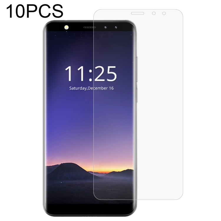 Tempered glass screen protector film set (10-pack) installed on phone display surface
