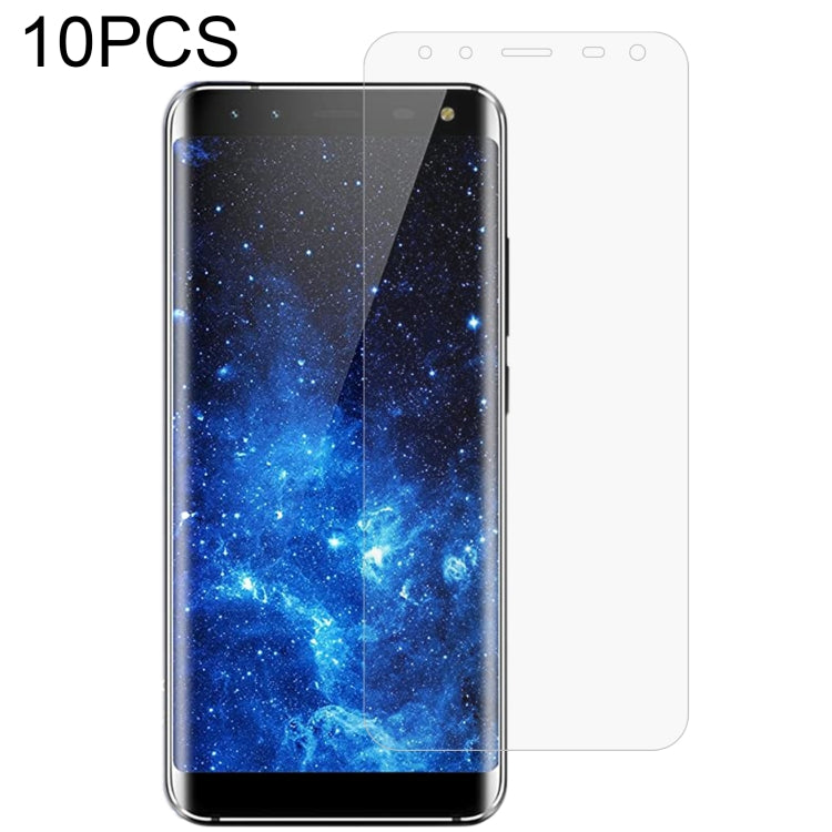 10-pack clear tempered glass screen protector films on a smartphone front screen