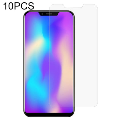 10-pack clear tempered glass screen protector films covering a smartphone front
