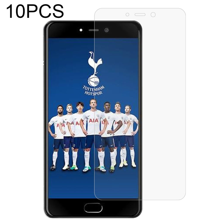 10-pack clear tempered glass screen protector films on a smartphone with a protective overlay