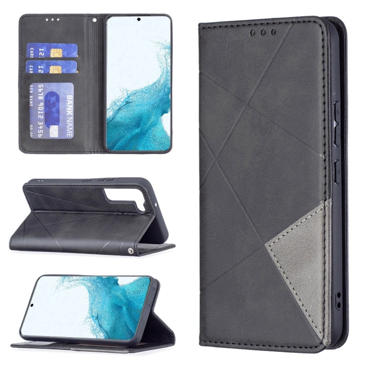 Dark grey magnetic flip phone case with card slots, inner pocket, and kickstand