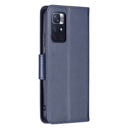 Dark blue leather phone case with camera cutout, smooth side frame, and embossed butterfly design.