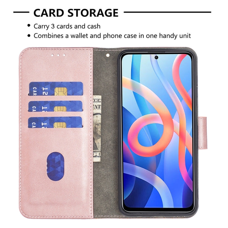Rose gold wallet phone case with crocodile texture, three card slots, and cash pocket
