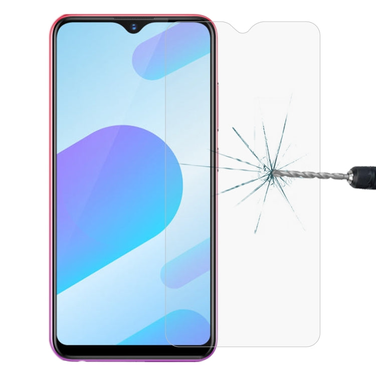 Smartphone tempered glass screen protector placed on phone screen with precise cutouts
