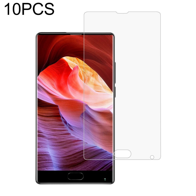 10-pack clear tempered glass screen protector, 2.5D curved edges over phone front
