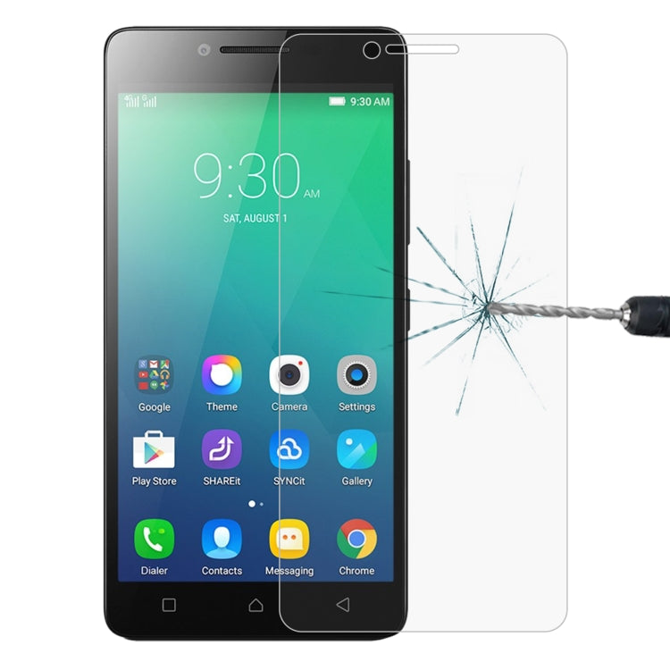 Tempered glass screen protector film for a smartphone front, clear and full-face coverage.