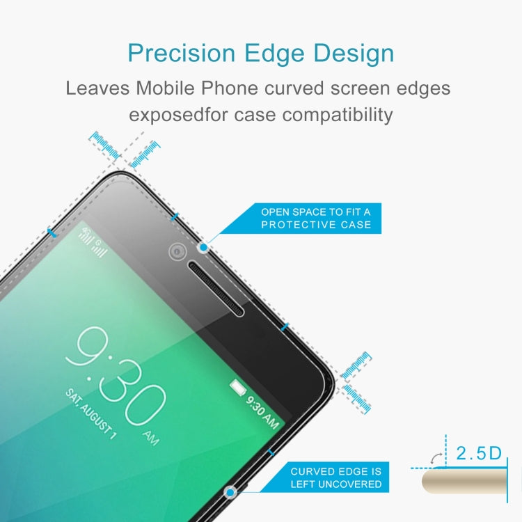 Tempered 2.5D curved edge glass screen protector film for smartphone display surface.