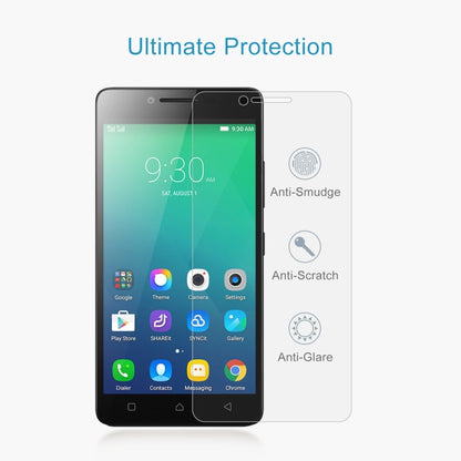 Clear tempered glass screen protector film for smartphone front with anti-smudge and anti-glare.
