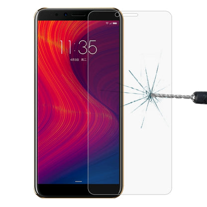 Tempered glass screen protector film for smartphone front, transparent glass sheet attached.
