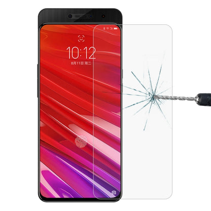 0.26mm 9H 2.5D tempered glass screen protector, clear film with curved edges on red phone