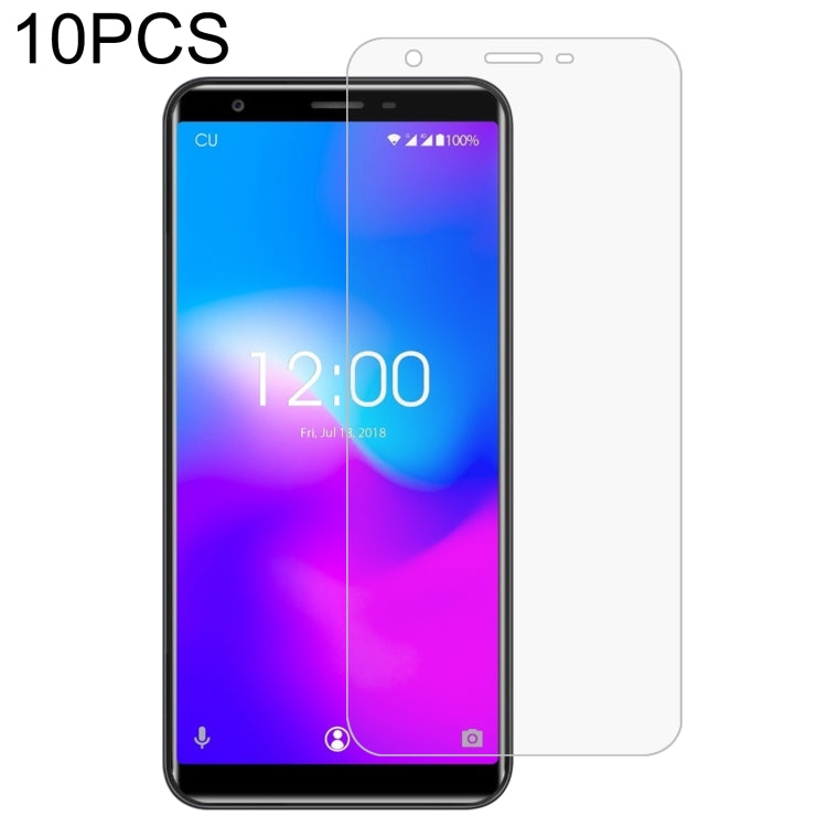 Set of 10 tempered glass screen protectors covering a phone front touchscreen