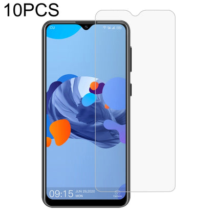 10-pack 2.5D tempered glass screen protector film on smartphone display, clear cover
