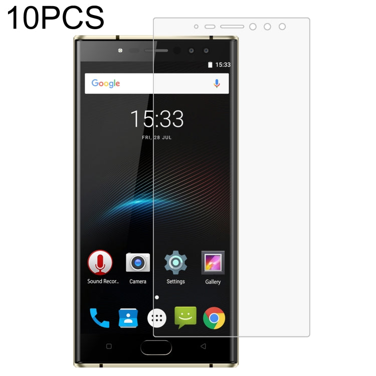 10-pack 2.5D tempered glass screen protector film on smartphone display, clear sheet