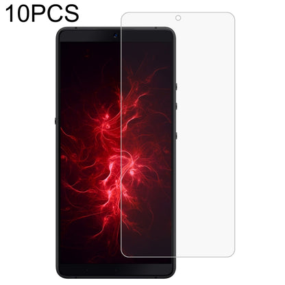Clear 2.5D tempered glass screen protector film for smartphone display, 10-pack