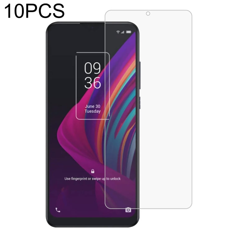 Set of 10 tempered glass screen protectors with precise fit on phone front
