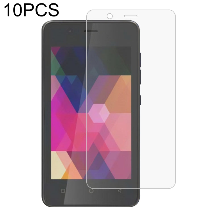 10-pack 2.5D tempered glass screen protector film on dark smartphone screen, clear