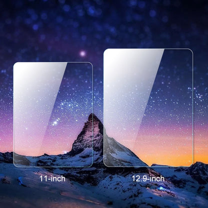 Two tablet tempered glass screen protectors, 11-inch and 12.9-inch sizes