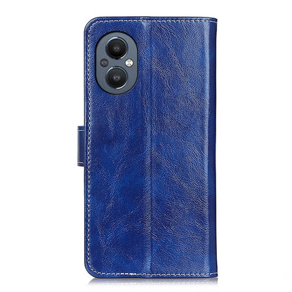 Blue Crazy horse leather flip phone case for OnePlus Nord N20 5G, with camera cutout