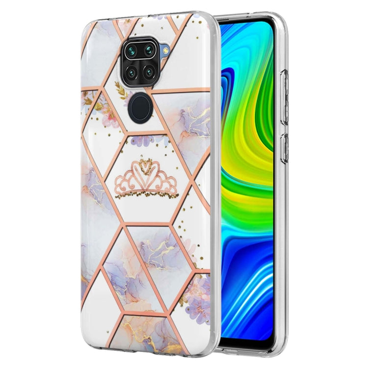Pink and white marble hex flower TPU phone case with circular ring detail
