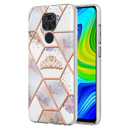 Pink and white marble hex flower TPU phone case with circular ring detail