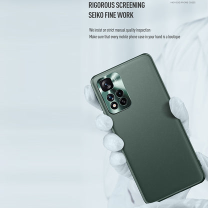 Dark green shockproof protective phone case for Redmi Note 11 Pro with triple camera cutouts