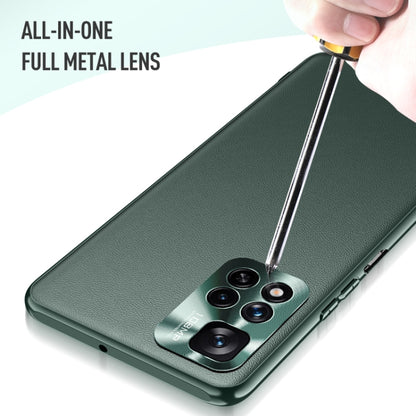 Olive-green shockproof protective phone case with textured finish and raised camera lens covers