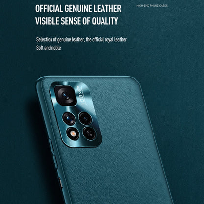 Teal leather-look shockproof phone case with visible grain and camera cutouts