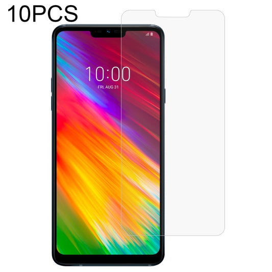 Tempered glass screen protector film set (10-pack) with front phone coverage