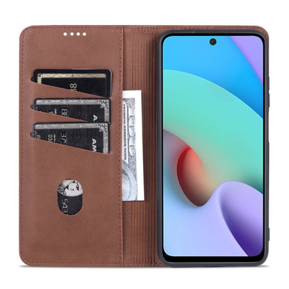 Dark brown leather wallet-style flip phone case with card slots and cash pocket